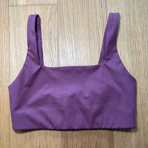 Girlfriend Collective RIB Tommy Cropped Bra Sz XS Plum